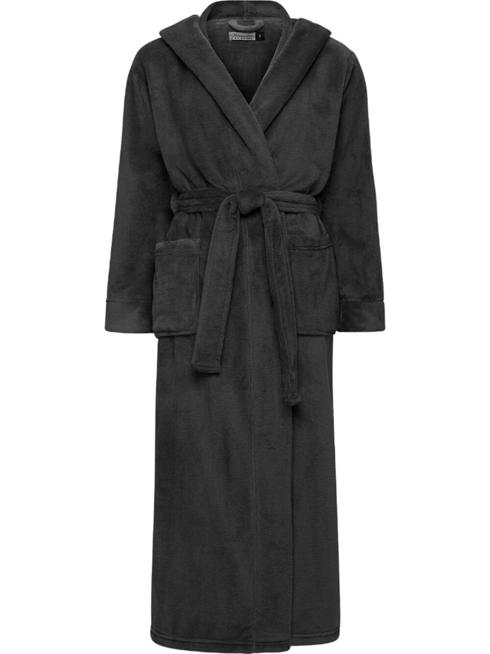 Cozy Long Sleeve Plush Fleece Hooded Bathrobe - Full Length Women's Robe